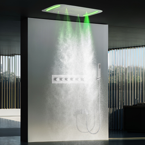 نحى النيكل 71x43 سنتيمتر LED درجة حرارة ثابتة دش رأس التنين سقف المطر عمود دش رئيس نظام عدة