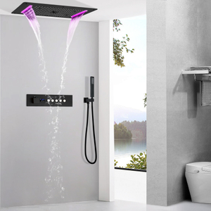 ماتي الظلام شلال المطر الضباب نظام الدش LED العرض الرقمي صمام دش ثرموستاتي دش سبا دش مجموعة صنبور