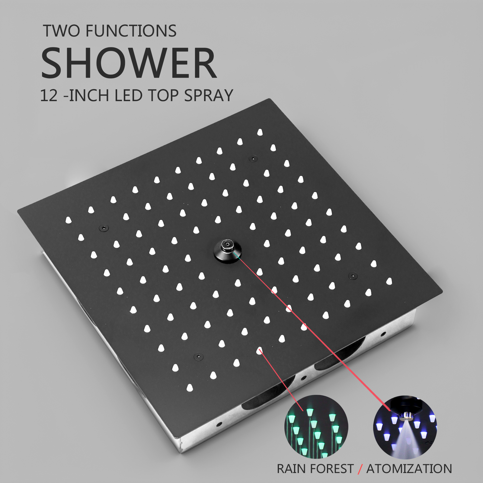 مجموعة رأس دش محمولة باليد باللون الأسود