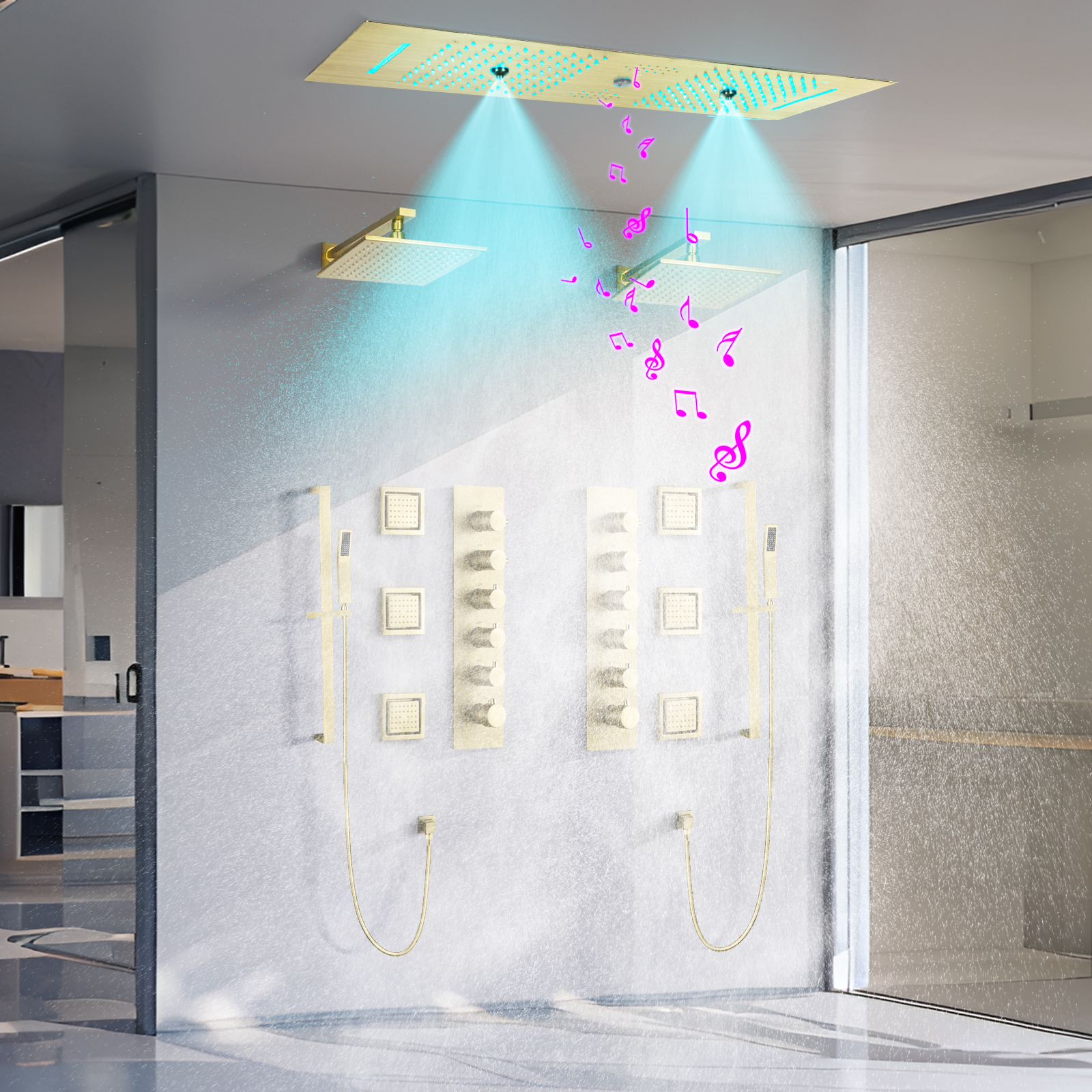قم بتحويل حمامك باستخدام رأس دش مطري LED متغير اللون