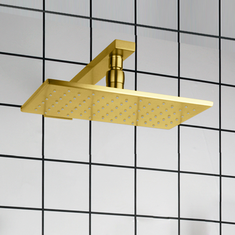 نحى الذهب حمام الحنفيات 28X18CM دش رئيس LED 3 درجة حرارة اللون تغيير الحمام جدار جبل دش الأمطار