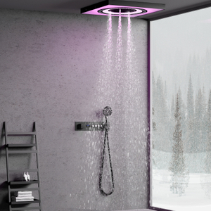 LED رأس دش المطر رذاذ حوض الاستحمام مجموعة أخفى الخيالة دش خلاط دش مقبض صمام