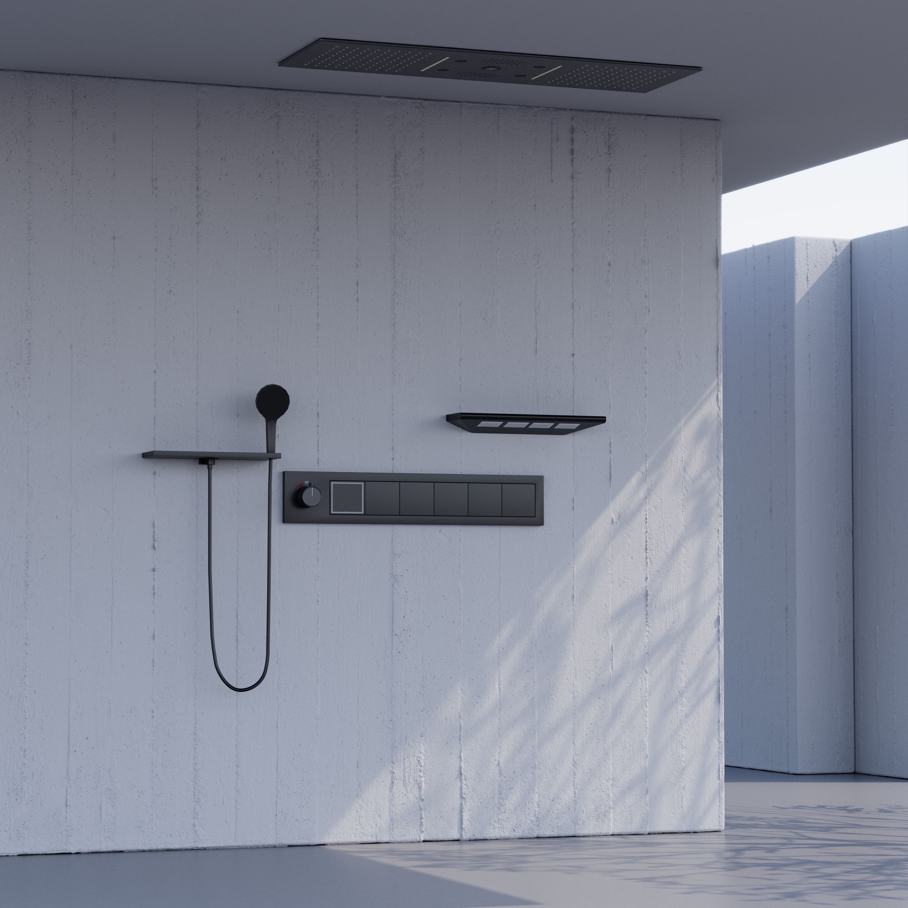 رأس دش شلال هطول الأمطار LED