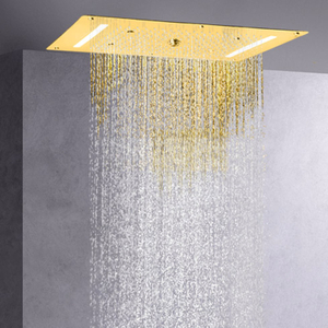 رأس دش Ti Gold 70X38 سم LED تصميم فاخر حمام سبا دش شلال هطول الأمطار فقاعة التفتيت