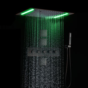 NPT 1/2 أنابيب لأمريكا الشمالية فندق المطر LED دش رئيس ثرموستاتي حمام دش مجموعة لغرف الحمام