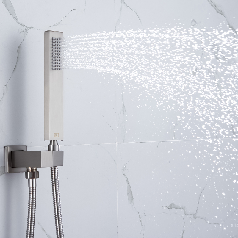 نحى الأمطار LED نظام الدش مجموعة 14 × 20 بوصة سقف الخيالة مستطيل كبير الحمام رأس دش فاخر