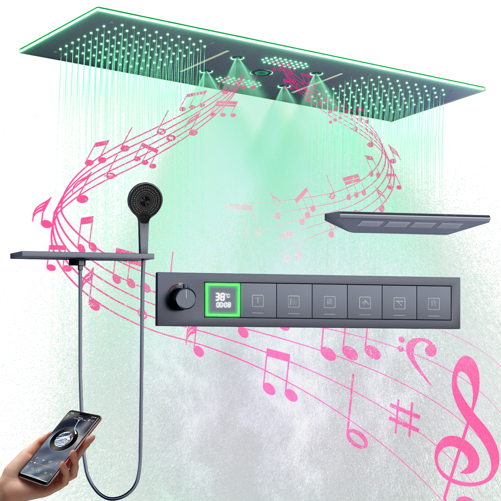 مجموعة رأس دش محمولة باليد