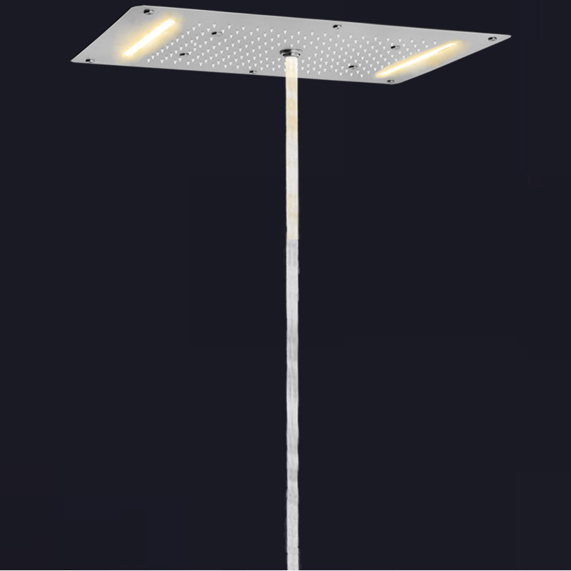 نحى النيكل 70X38 سم الحمام LED دش الحنفيات تضمين السقف متعددة الوظائف دش شلال الأمطار