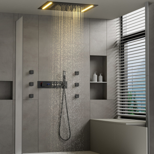 الحمام الحديث LED دش رئيس 500*360 مللي متر دش المطر شلال السقف نوع صمام دش ثرموستاتي مجموعة