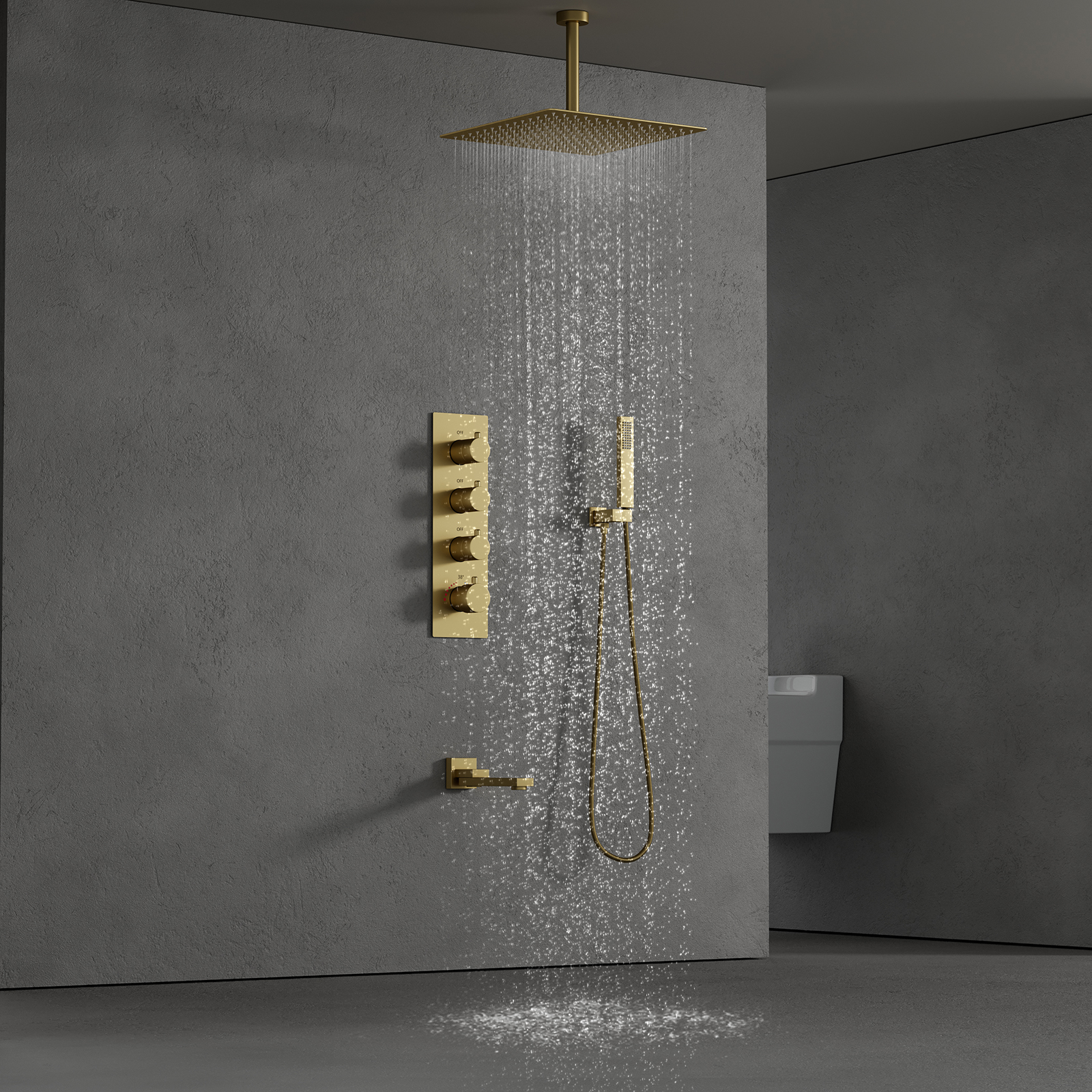 الحديث 3 وظيفة الحمام أدوات دش حوض الاستحمام 30X30CM دش رئيس صنبور يده دش سماعات رأس
