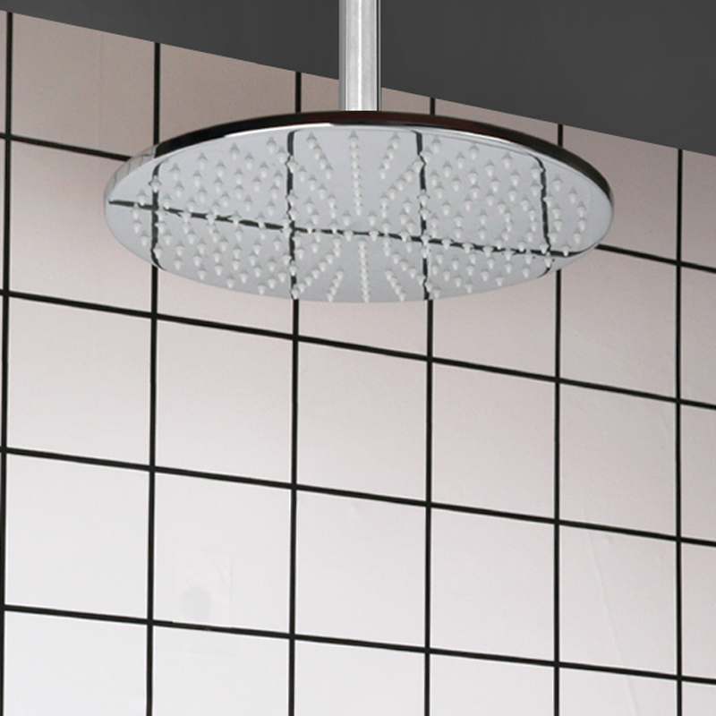 الكروم المصقول 25X25CM رأس دش LED 3 درجة حرارة اللون تغيير الحمام رفع أعلى نهاية دش الأمطار