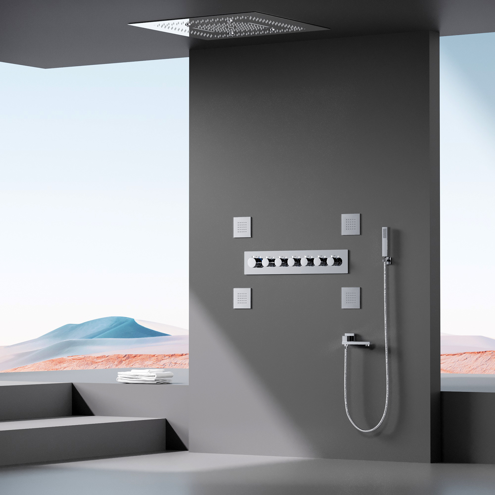 6 وظائف مجموعة رأس الدش المحمولة