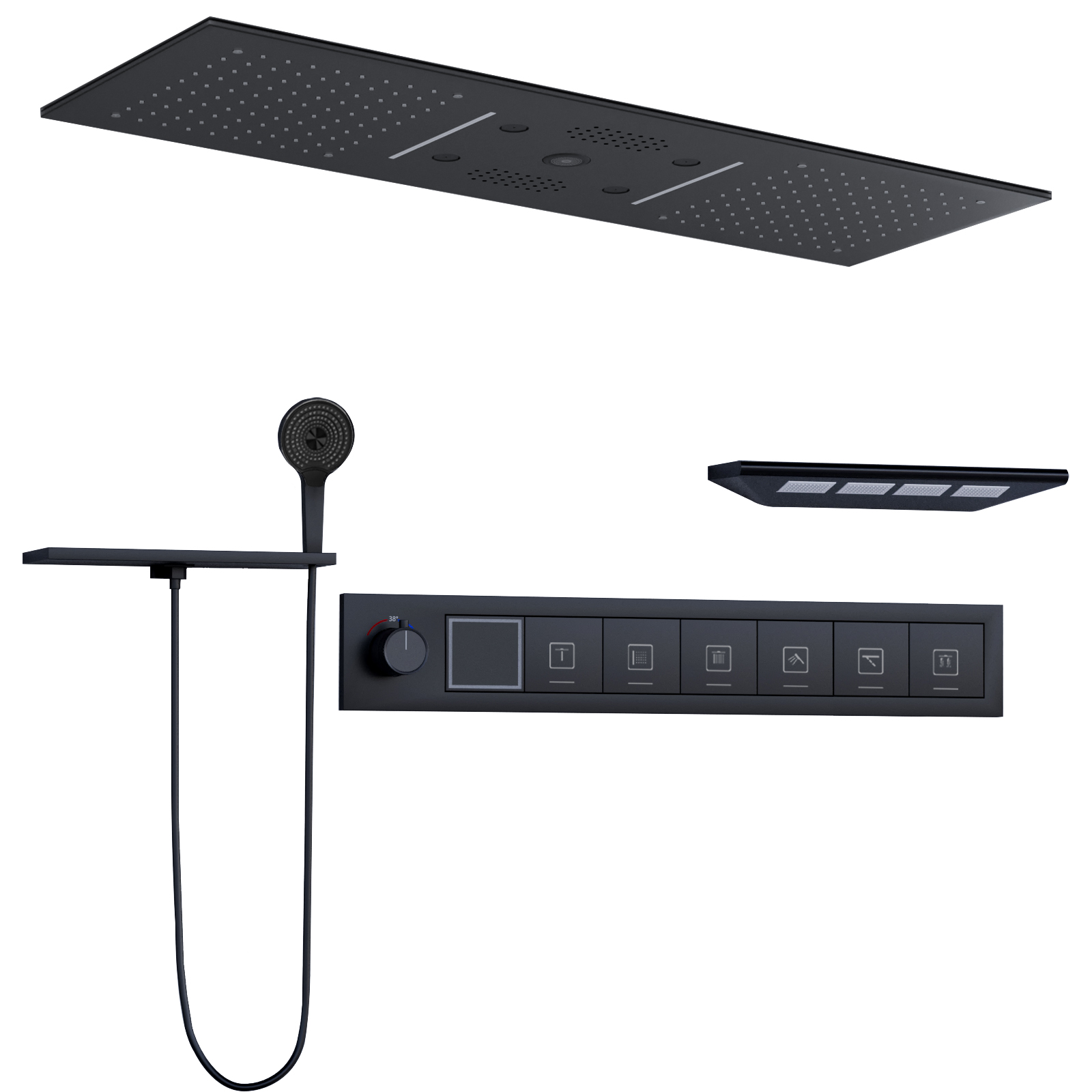 رأس دش ملون بإضاءة LED