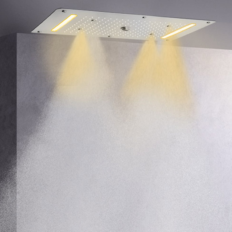 نحى النيكل 70X38 سم الحمام LED دش الحنفيات تضمين السقف متعددة الوظائف دش شلال الأمطار