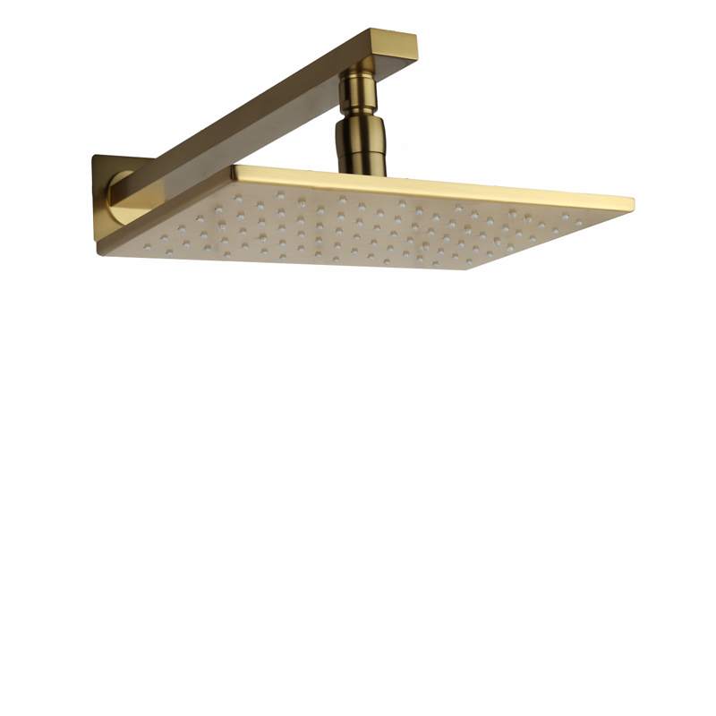 نحى الذهب حمام الحنفيات 28X18CM دش رئيس LED 3 درجة حرارة اللون تغيير الحمام جدار جبل دش الأمطار