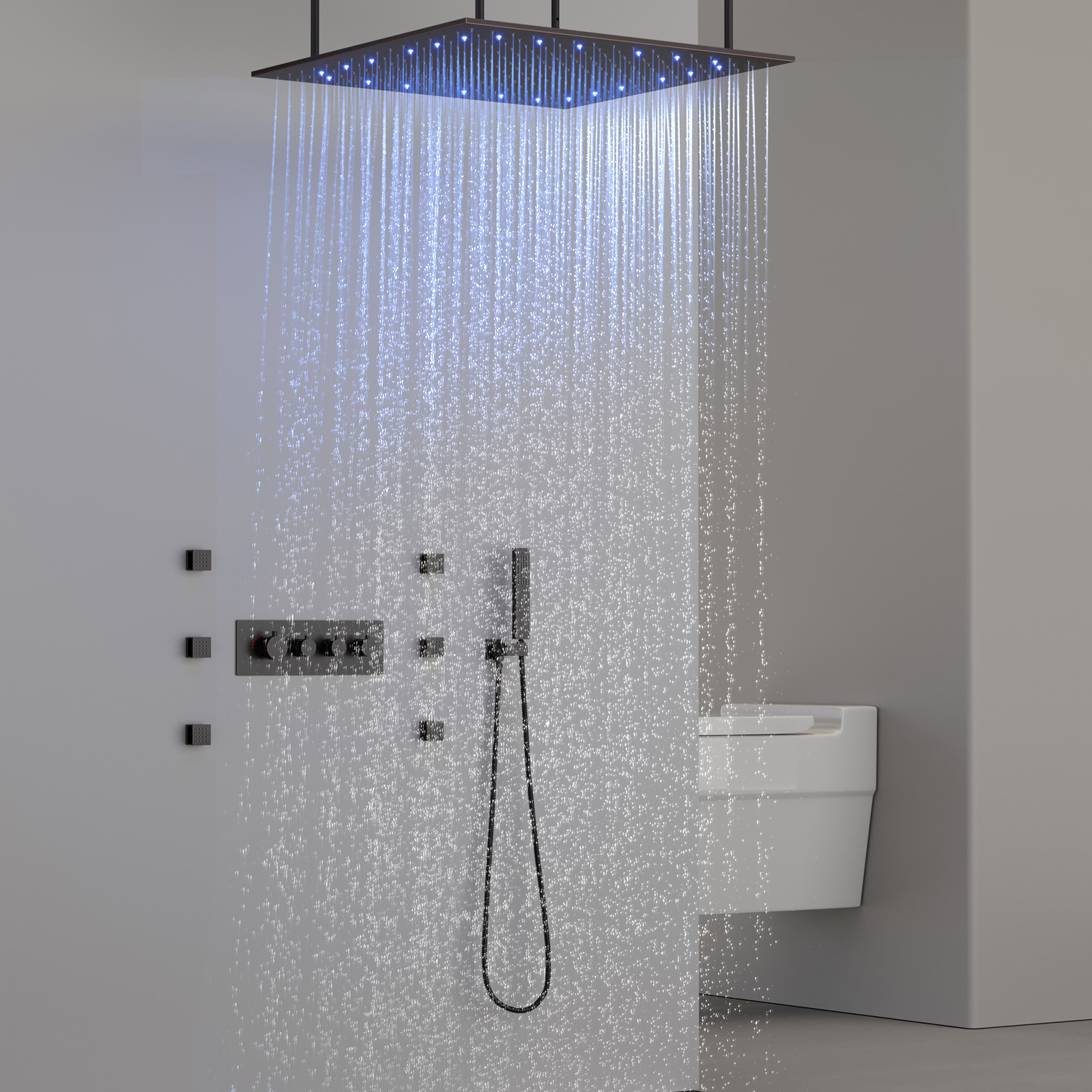 سحر رؤوس الدش السقفية LED المتغيرة الألوان