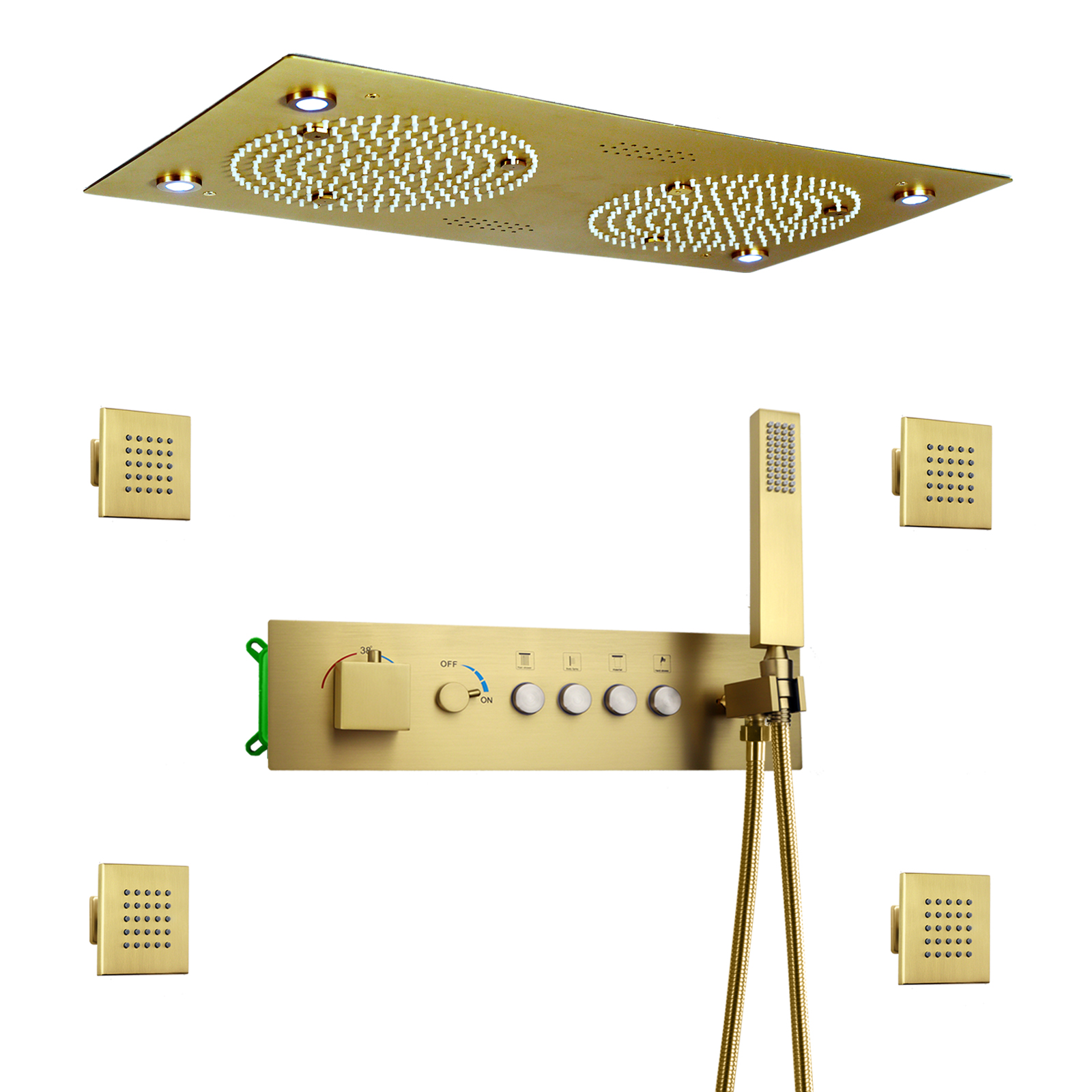 مجموعة رأس الدش الذهبية 