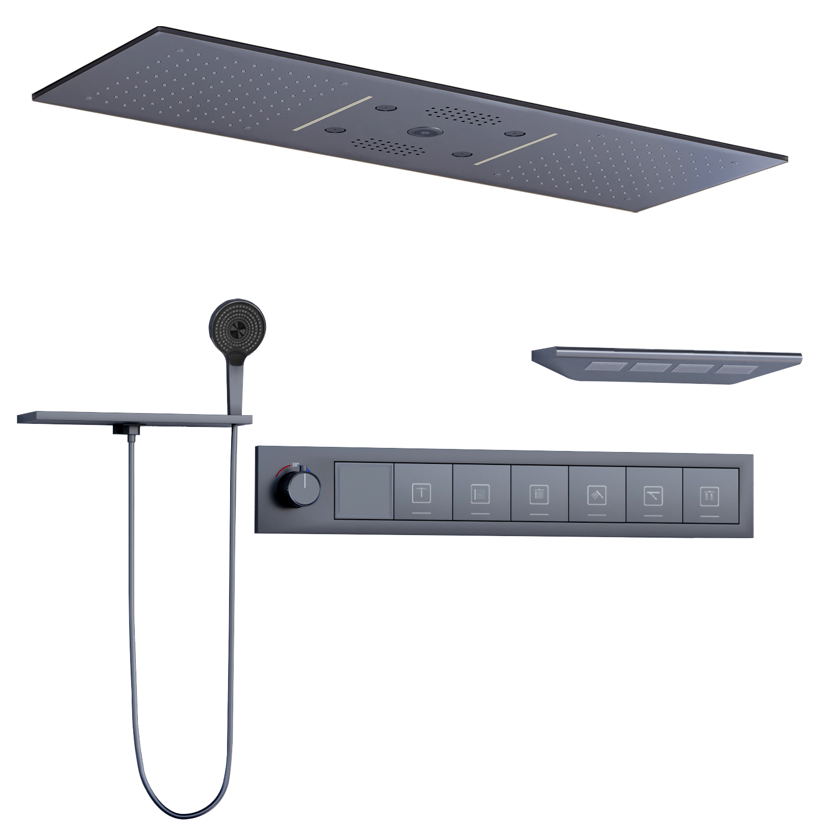 رأس دش LED وبلوتوث