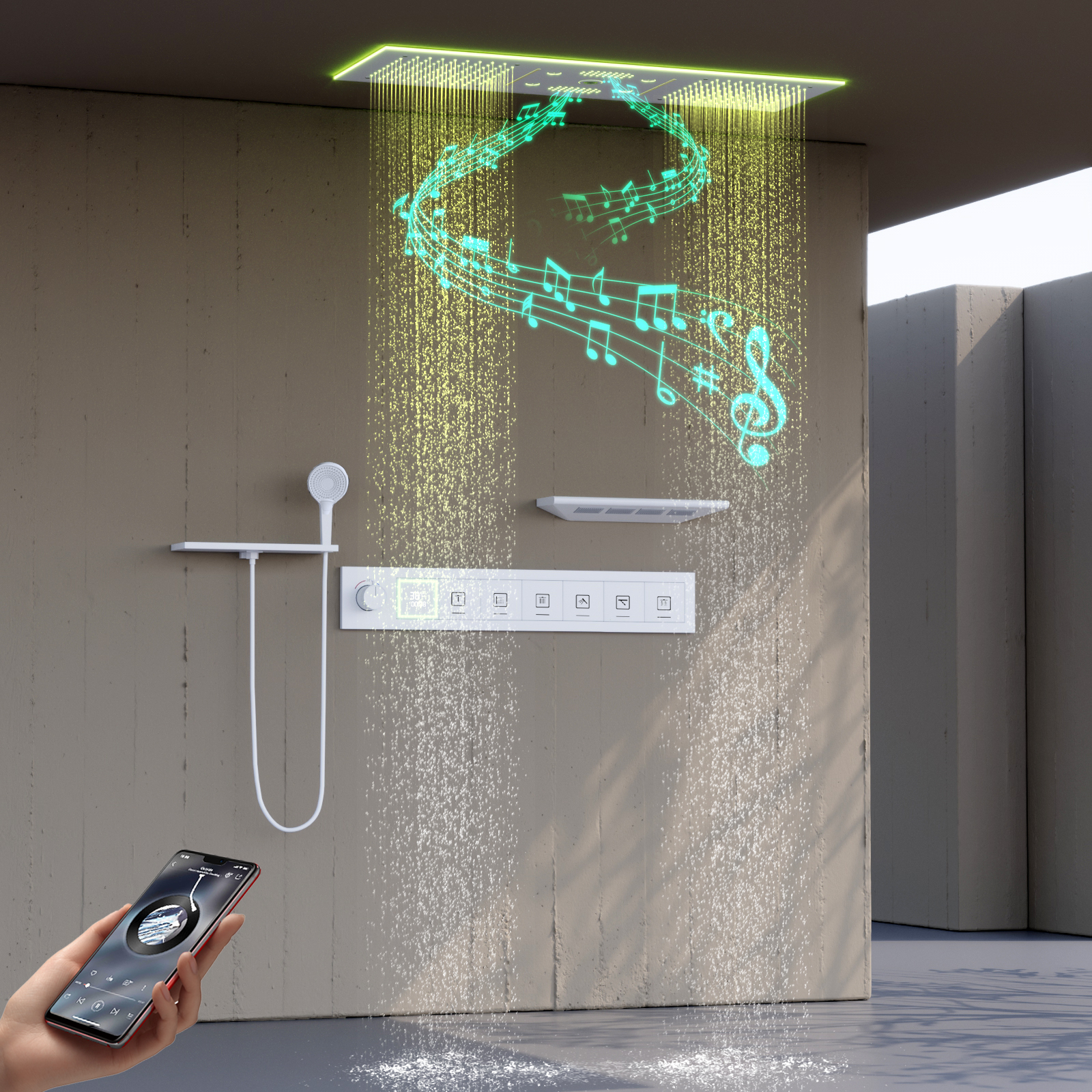 رأس دش LED وبلوتوث