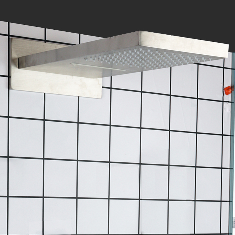 نحي النيكل حمام دش الحنفيات 50X23CM الحمام في الحائط ثنائي الوظيفة رأس دش شلال الأمطار