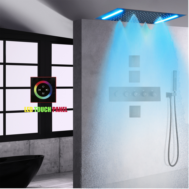 الصين الصانع رخيصة فندق رأس دش مع دش محمول لوحة LED إخفاء الاستحمام ثرموستاتي لغرف الحمام