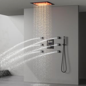 ترموستات 64 لون LED نظام دش المطر 3 أزرار وظيفة العرض الرقمي مجموعة صمامات الدش الصنبور