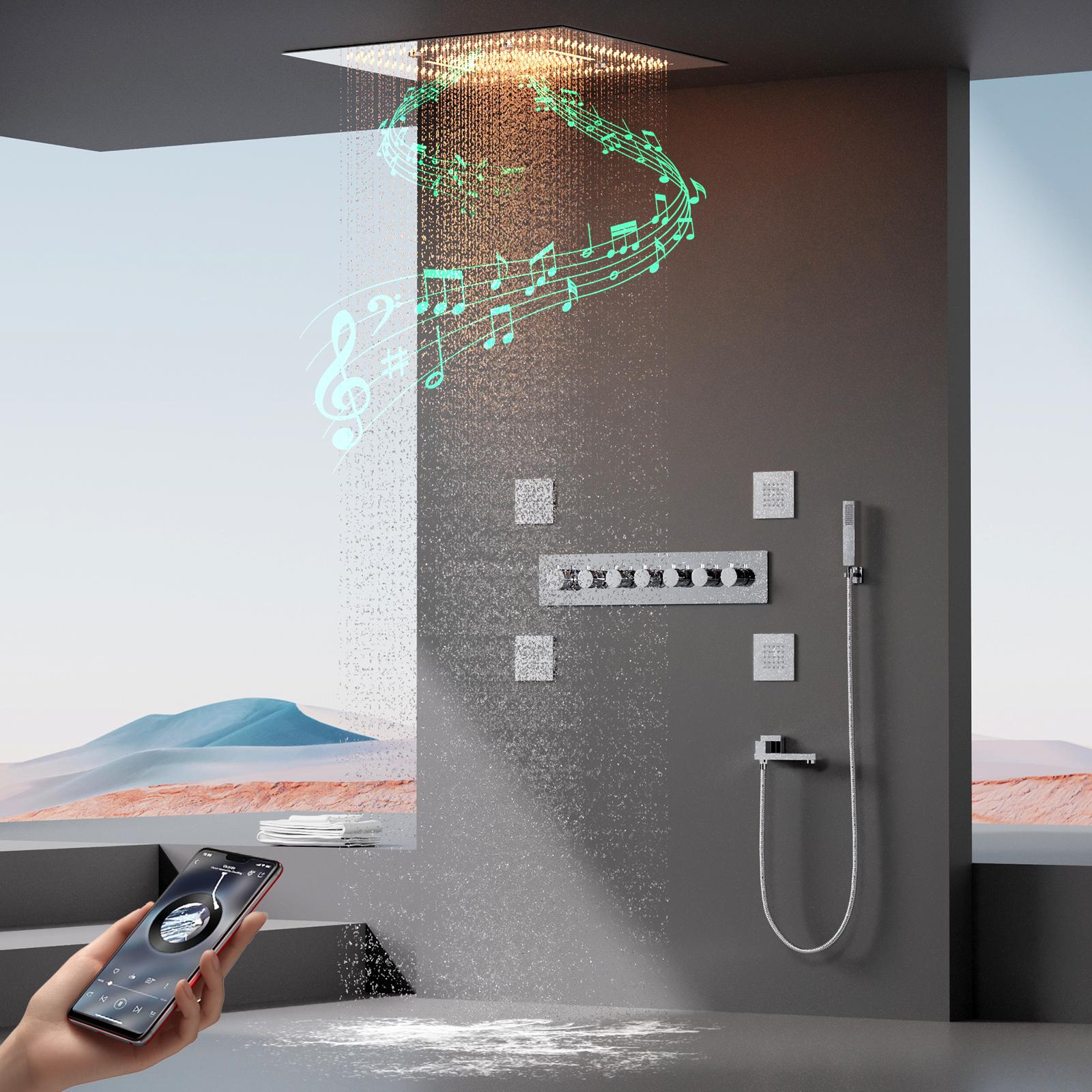 مجموعة رأس دش متعددة الوظائف