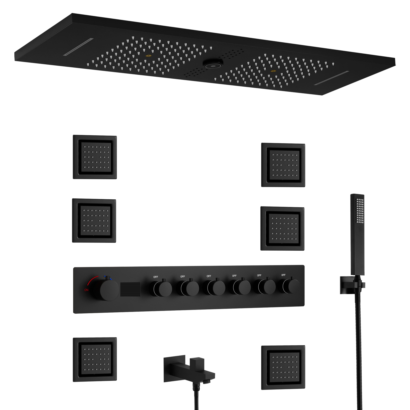 رأس دش بإضاءة LED تعمل بالبلوتوث