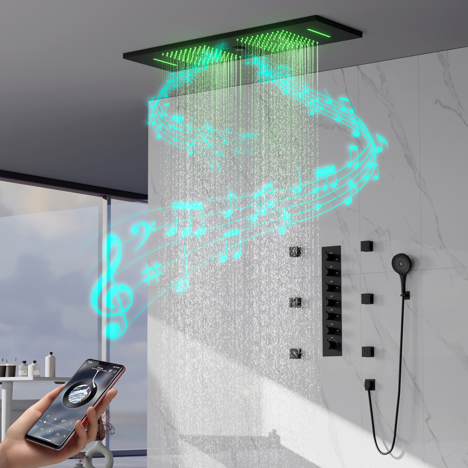 مجموعة رأس دش محمولة باليد