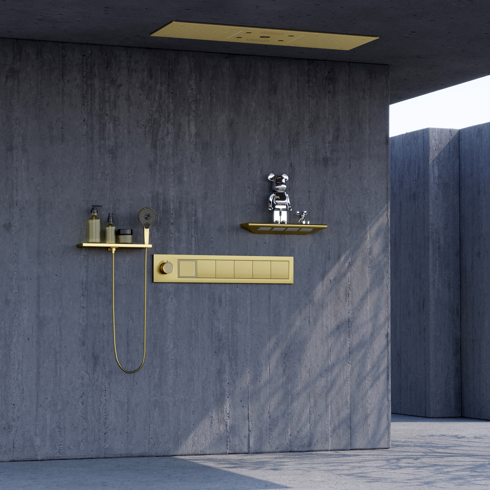 رأس دش شلال هطول الأمطار LED