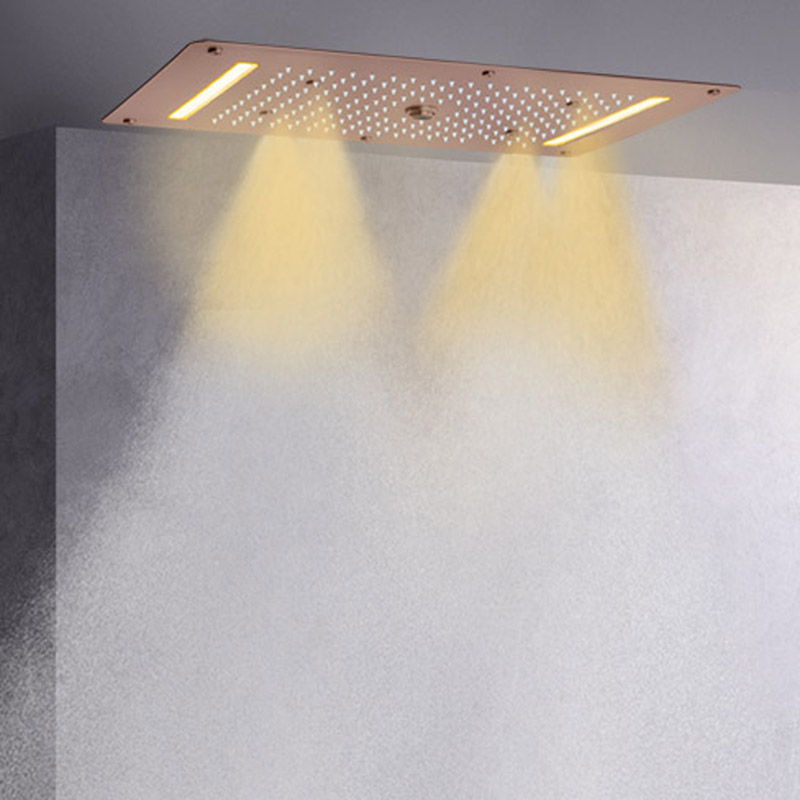 براون 70X38 سم دش خلاط LED النمط الأوروبي الحمام غرفة استحمام وتدليك الأمطار نظام دش مخفي