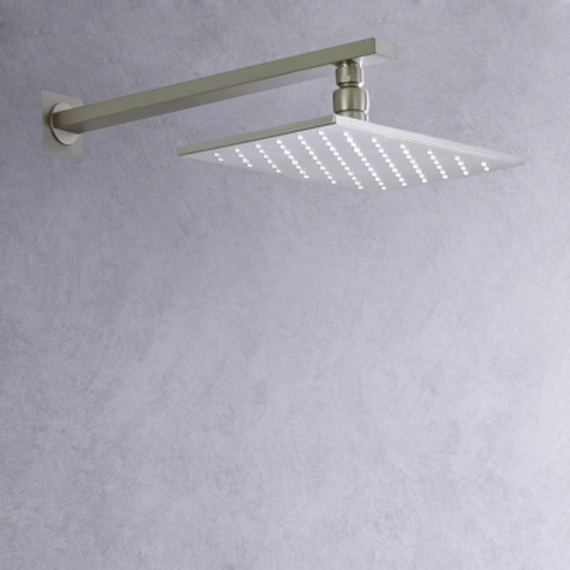 رأس دش من النيكل المصقول 28 × 18 سم LED 3 درجات حرارة ملونة متغيرة للحمام على الحائط ودش هطول الأمطار