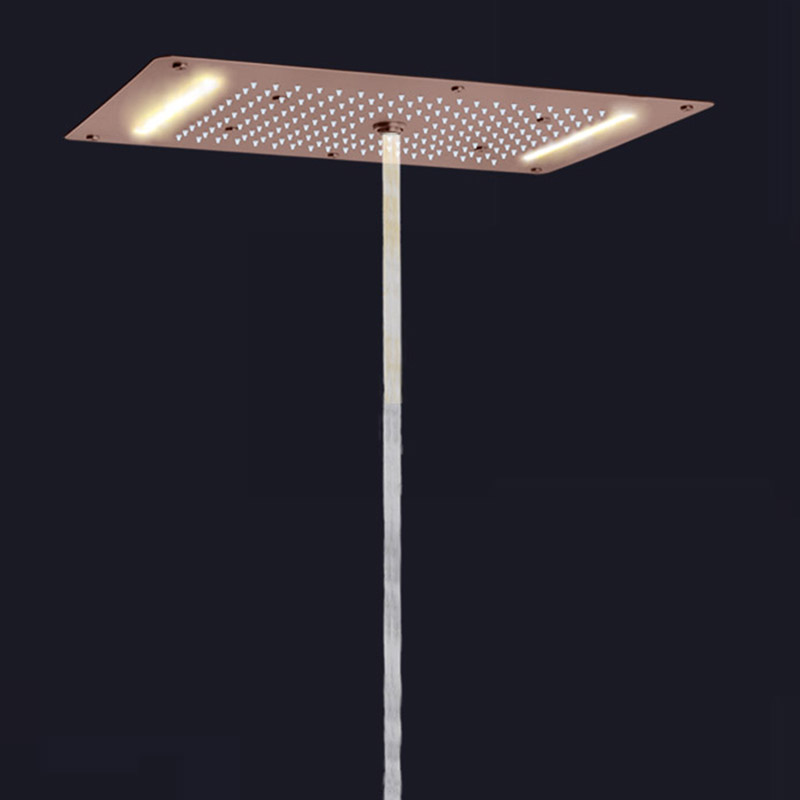 النمط الأوروبي البني دش الحنفيات 70X38 سم LED الحمام غرفة استحمام وتدليك شلال الأمطار التفتيت فقاعة