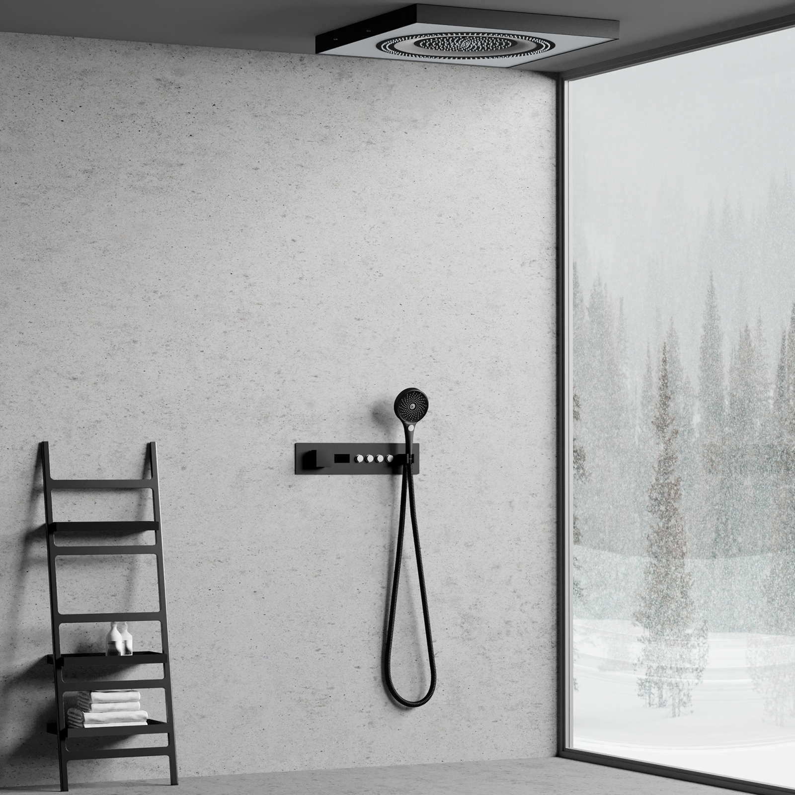 LED رأس دش المطر رذاذ حوض الاستحمام مجموعة أخفى الخيالة دش خلاط دش مقبض صمام