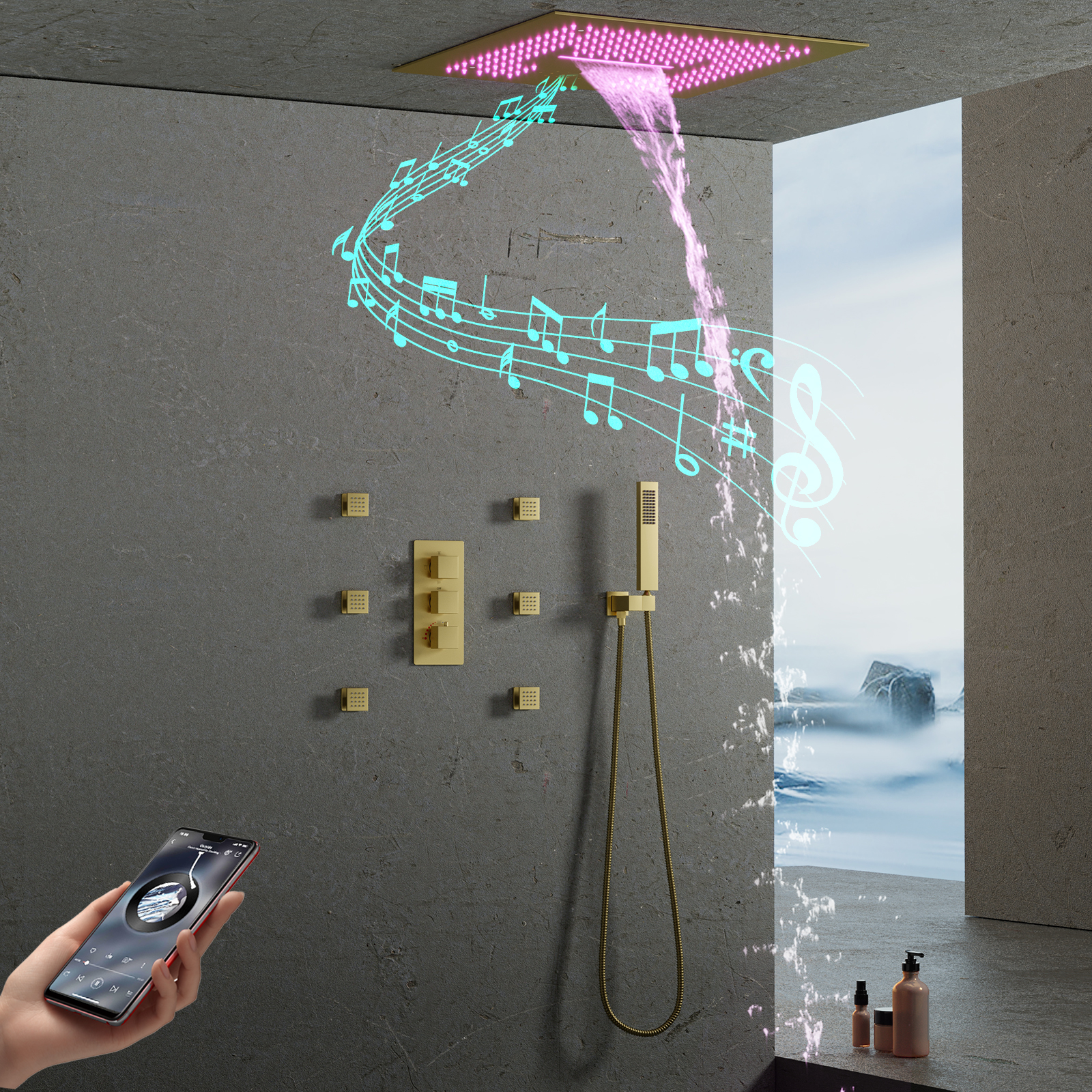 تكنولوجيا الحمام تجربة جديدة LED دش ذكي
